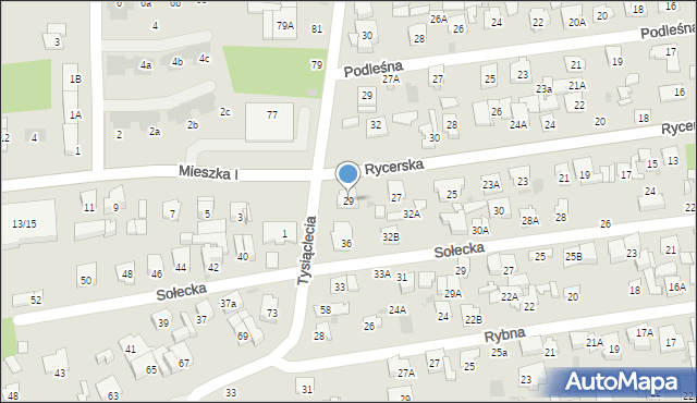 Otwock, Rycerska, 29, mapa Otwock