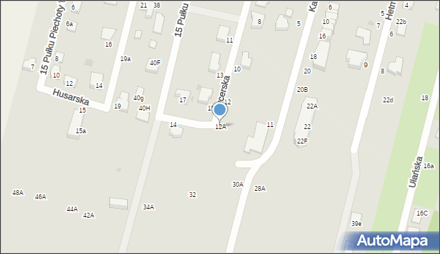 Pabianice, Rycerska, 12A, mapa Pabianic