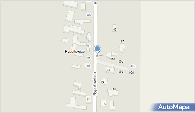 Pabianice, Rypułtowicka, 95, mapa Pabianic