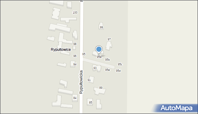 Pabianice, Rypułtowicka, 95a, mapa Pabianic