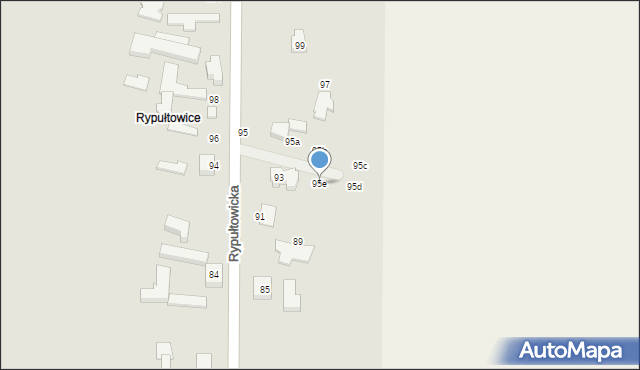 Pabianice, Rypułtowicka, 95e, mapa Pabianic