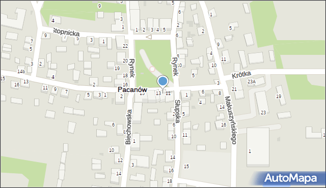 Pacanów, Rynek, 12, mapa Pacanów