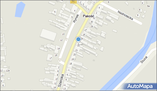 Pakość, Rynek, 22, mapa Pakość