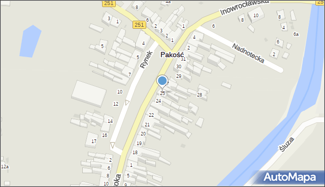 Pakość, Rynek, 25, mapa Pakość