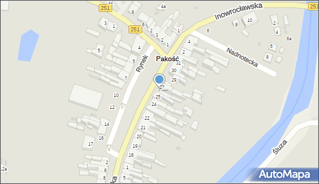 Pakość, Rynek, 26, mapa Pakość