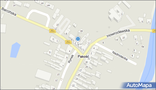 Pakość, Rynek, 3, mapa Pakość