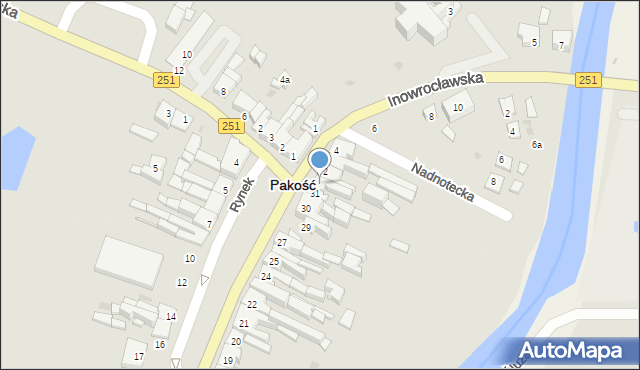 Pakość, Rynek, 32, mapa Pakość