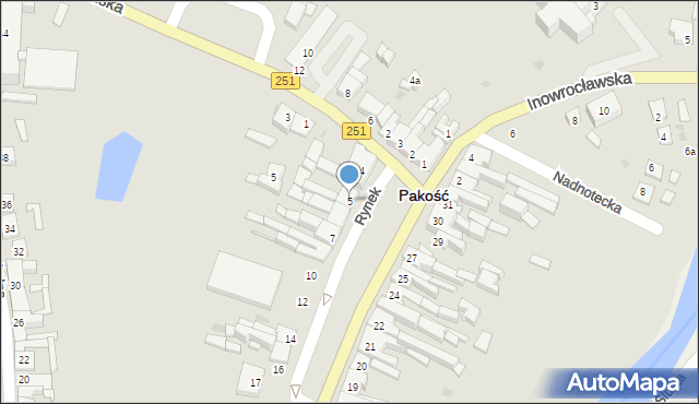 Pakość, Rynek, 5, mapa Pakość