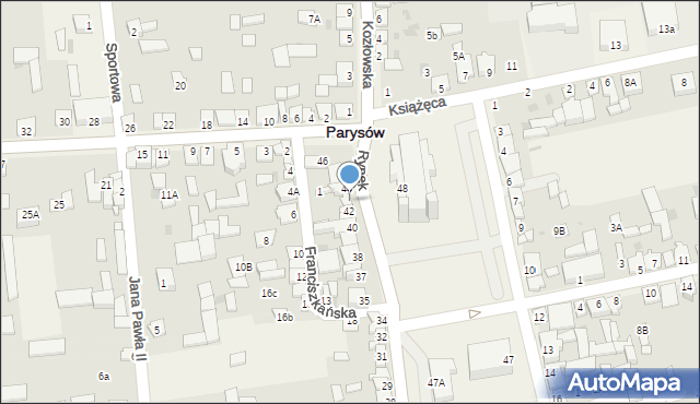 Parysów, Rynek, 43, mapa Parysów