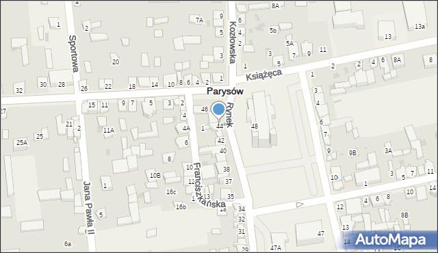 Parysów, Rynek, 44, mapa Parysów