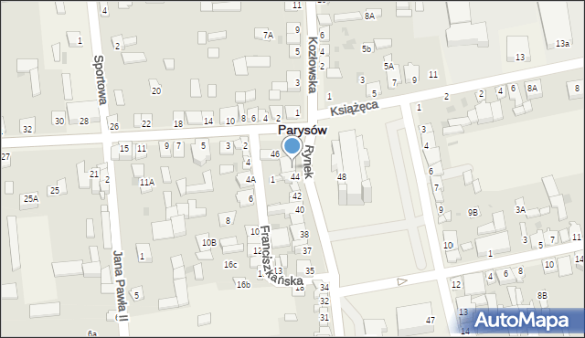 Parysów, Rynek, 45, mapa Parysów