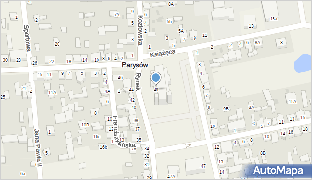 Parysów, Rynek, 48, mapa Parysów