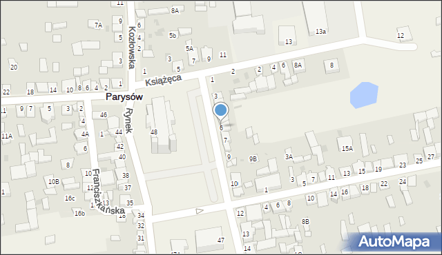 Parysów, Rynek, 6, mapa Parysów