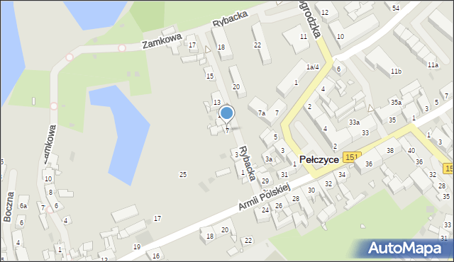 Pełczyce, Rybacka, 7, mapa Pełczyce