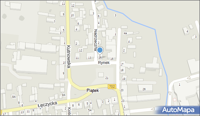 Piątek, Rynek, 15, mapa Piątek