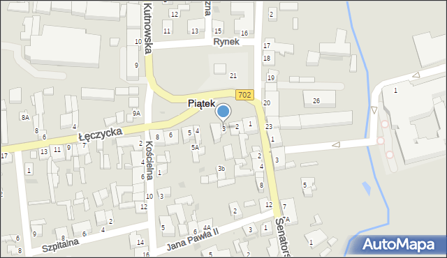 Piątek, Rynek, 3, mapa Piątek