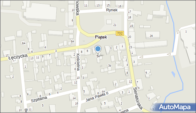 Piątek, Rynek, 5A, mapa Piątek