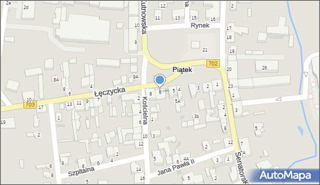 Piątek, Rynek, 6, mapa Piątek