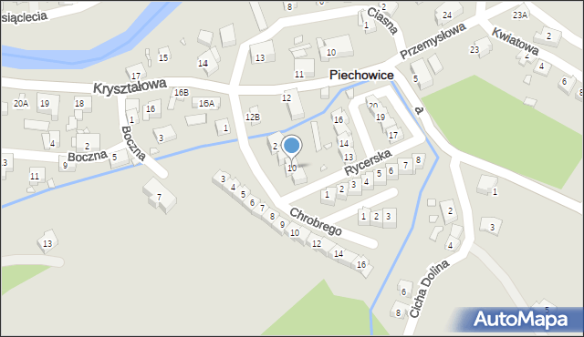 Piechowice, Rycerska, 10, mapa Piechowice