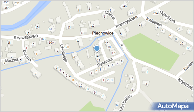 Piechowice, Rycerska, 14, mapa Piechowice