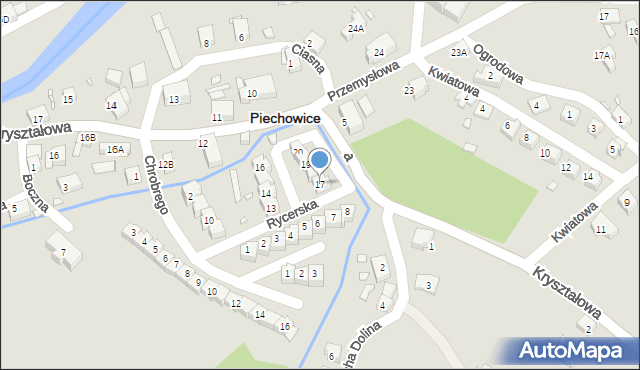 Piechowice, Rycerska, 17, mapa Piechowice