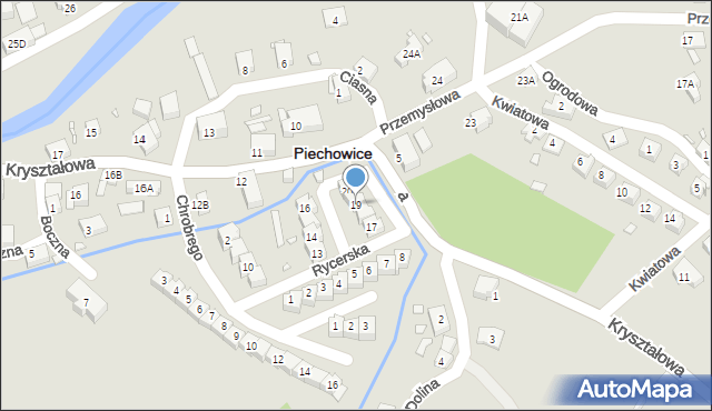 Piechowice, Rycerska, 19, mapa Piechowice