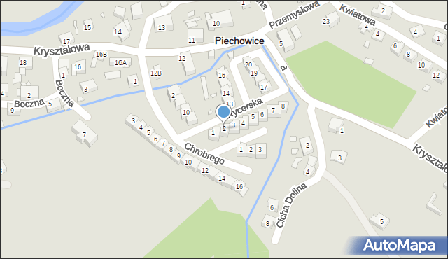 Piechowice, Rycerska, 2, mapa Piechowice