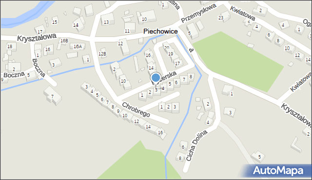 Piechowice, Rycerska, 3, mapa Piechowice