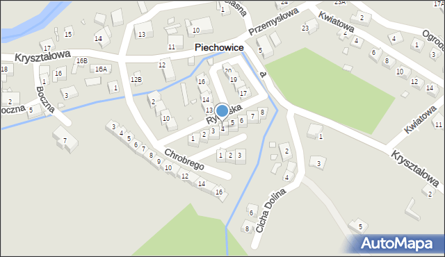 Piechowice, Rycerska, 4, mapa Piechowice