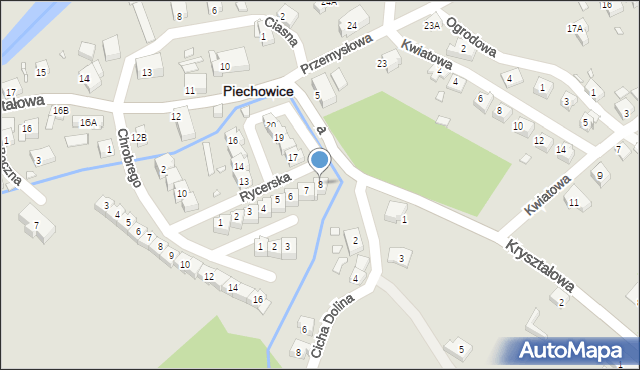 Piechowice, Rycerska, 8, mapa Piechowice