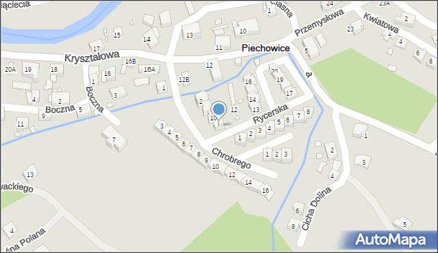 Piechowice, Rycerska, 9, mapa Piechowice