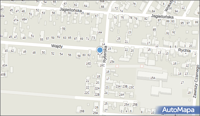 Piekary Śląskie, Rycerska, 16B, mapa Piekary Śląskie