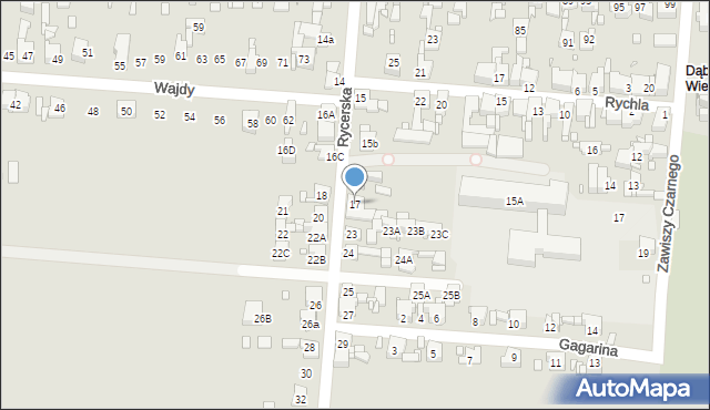 Piekary Śląskie, Rycerska, 17, mapa Piekary Śląskie