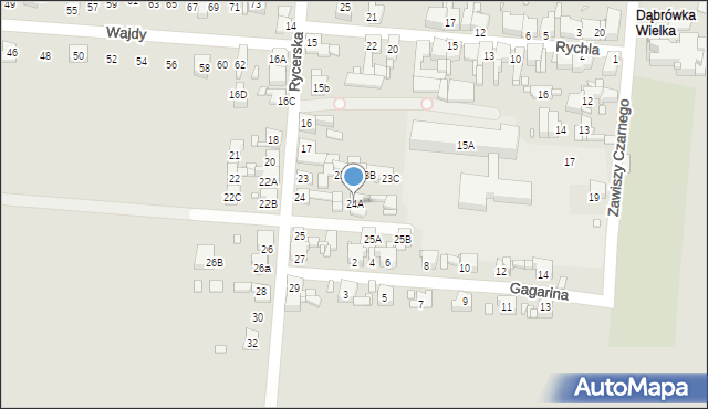 Piekary Śląskie, Rycerska, 24A, mapa Piekary Śląskie