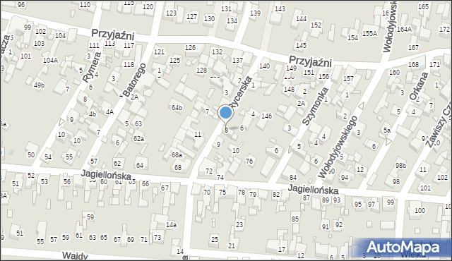 Piekary Śląskie, Rycerska, 8, mapa Piekary Śląskie
