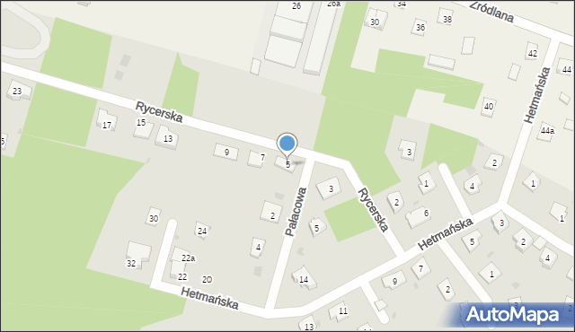 Piekoszów, Rycerska, 5, mapa Piekoszów