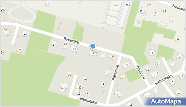 Piekoszów, Rycerska, 9, mapa Piekoszów