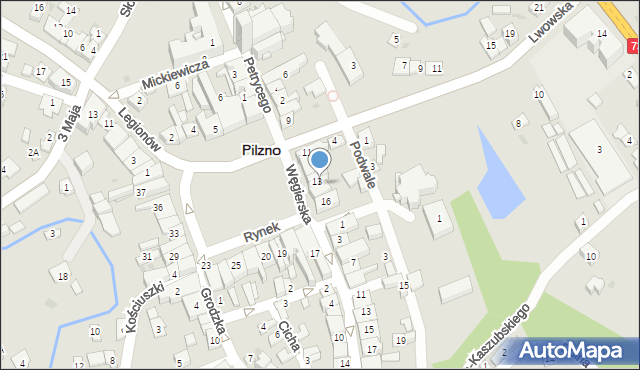 Pilzno, Rynek, 14, mapa Pilzno