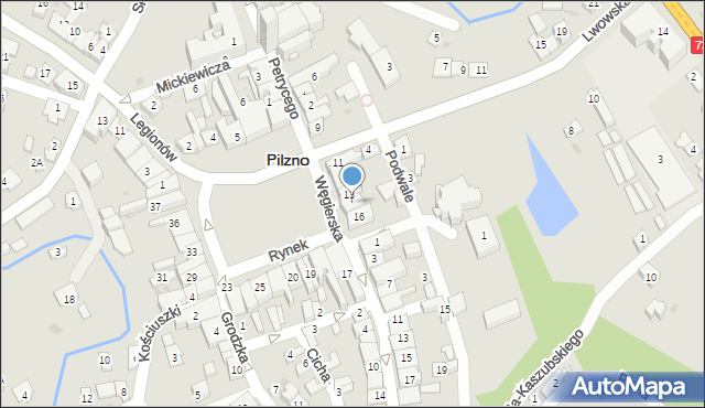 Pilzno, Rynek, 15, mapa Pilzno