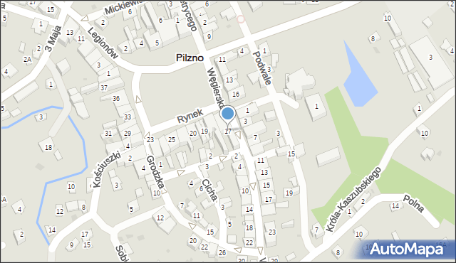 Pilzno, Rynek, 17, mapa Pilzno