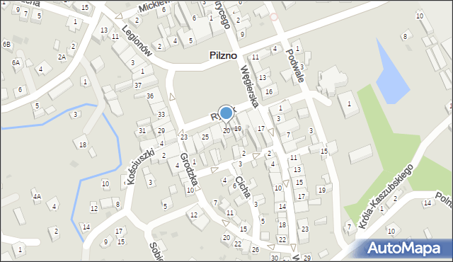 Pilzno, Rynek, 20, mapa Pilzno