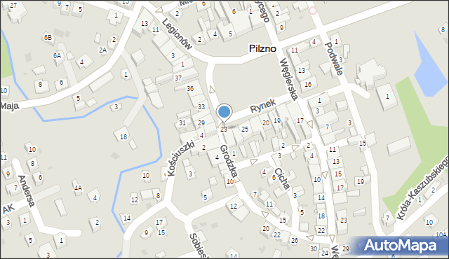 Pilzno, Rynek, 23, mapa Pilzno