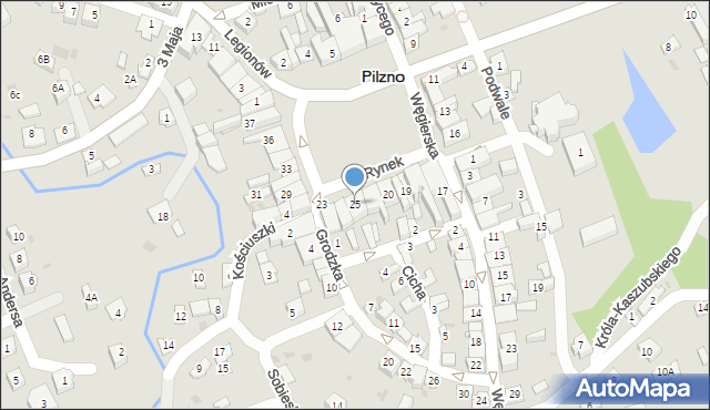 Pilzno, Rynek, 25, mapa Pilzno