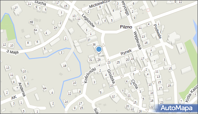 Pilzno, Rynek, 30, mapa Pilzno