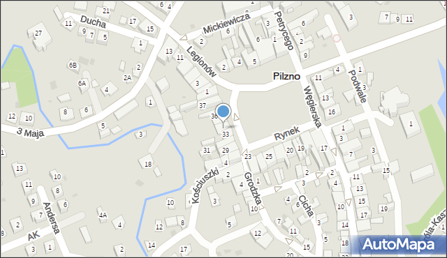 Pilzno, Rynek, 34, mapa Pilzno