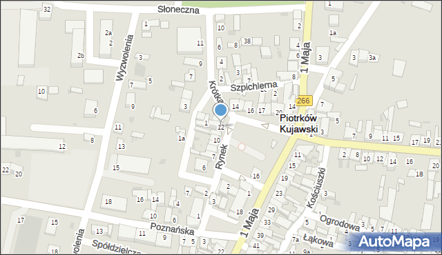 Piotrków Kujawski, Rynek, 12, mapa Piotrków Kujawski