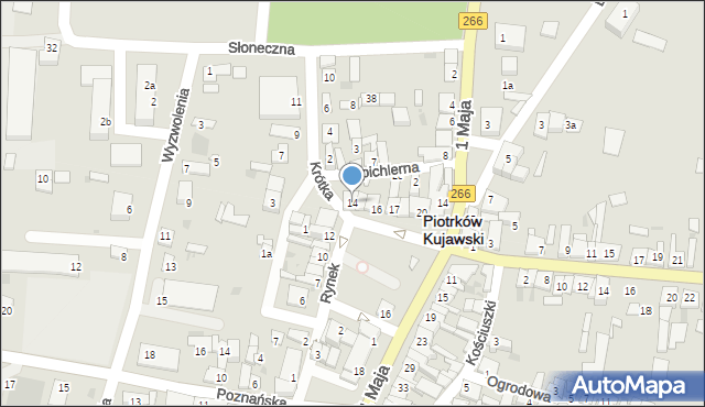 Piotrków Kujawski, Rynek, 14, mapa Piotrków Kujawski