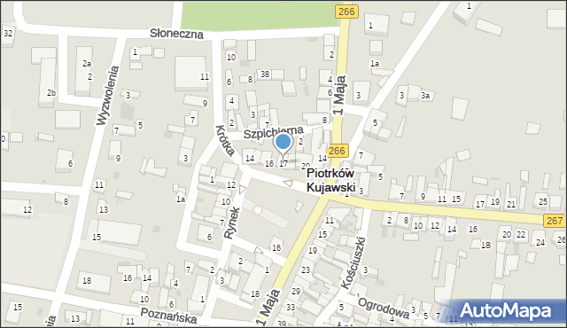 Piotrków Kujawski, Rynek, 17, mapa Piotrków Kujawski