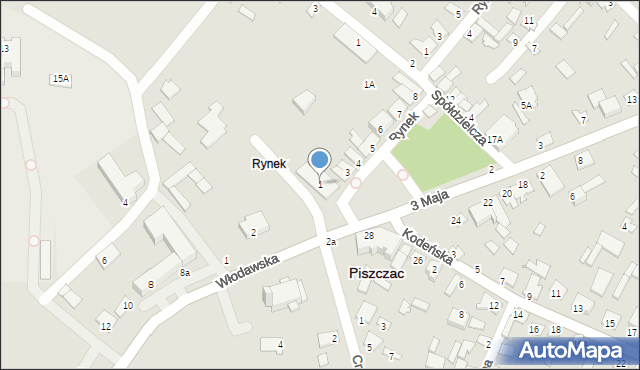 Piszczac, Rynek, 1, mapa Piszczac