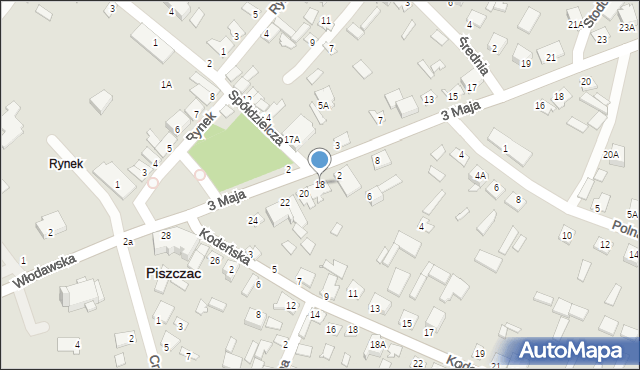 Piszczac, Rynek, 18, mapa Piszczac